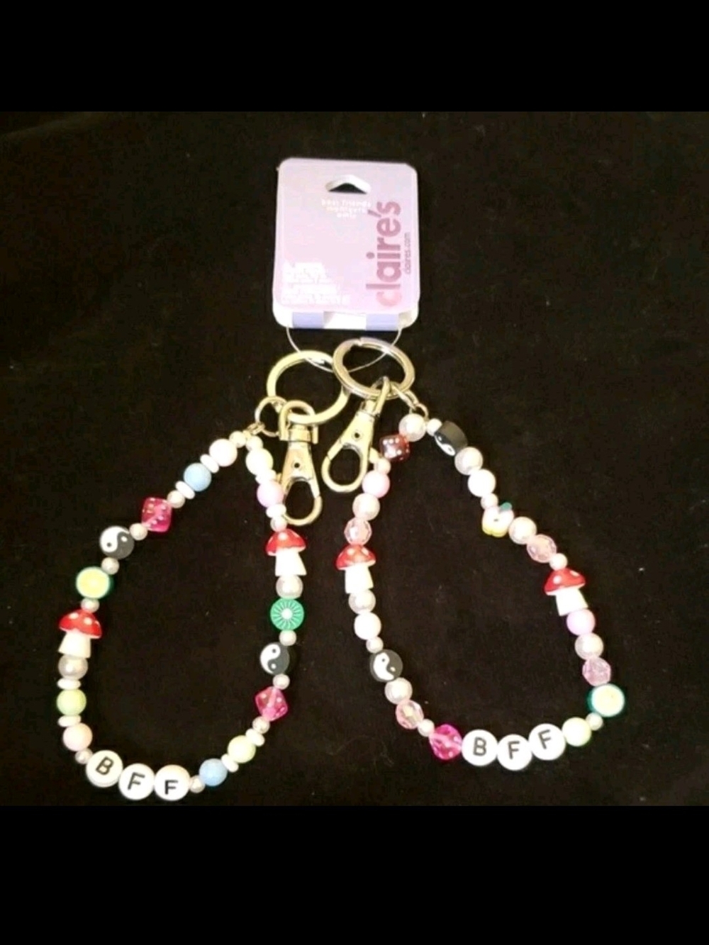 BFF Best Friend Forever Beaded Keychains Bag Tags